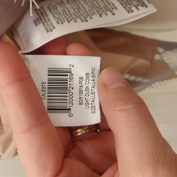 BCBG MAXAZRIA BLOUSE TOP SHIRT LACE LIGHT DUST GRAY  CALESTE Size S - Picture 7 of 8